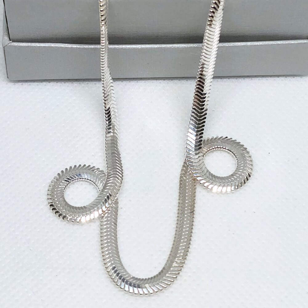 Italian Sterling Silver non-tangle diamond-cut dragon tail chain 20" 13.16 gr